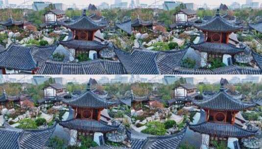 上海世博文化公园申园江南园林上海园林秋景高清在线视频素材下载