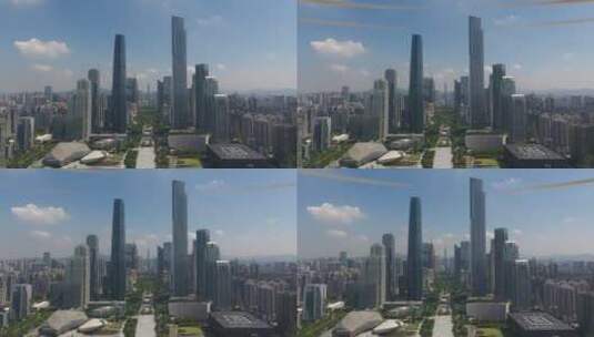 广州市中心白天航拍高楼大厦高清在线视频素材下载