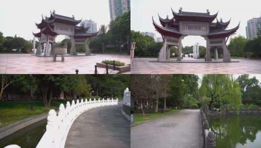 杭州萧山江寺公园古园林4K视频合集高清在线视频素材下载