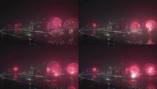 8K重庆除夕烟花灯光秀实拍高清在线视频素材下载