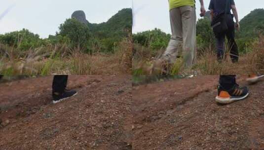 4kl1华表石 地质考察 走路高清在线视频素材下载