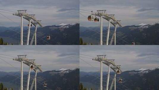 高山上的观光缆车高清在线视频素材下载