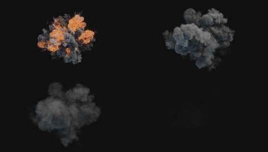 4k巨大的大型爆炸烟尘火光光效-alpha (4)高清在线视频素材下载
