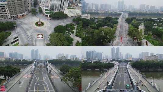 4K广州海珠桥海珠广场桥城市桥梁航拍高清在线视频素材下载