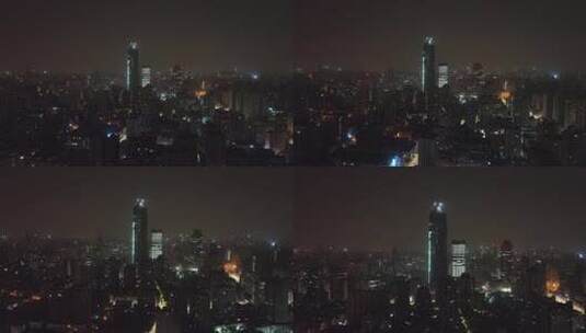 上海徐汇区夜景航拍高清在线视频素材下载