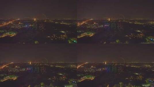 4k航拍江苏扬州瘦西湖夜景无人机灯光秀高清在线视频素材下载