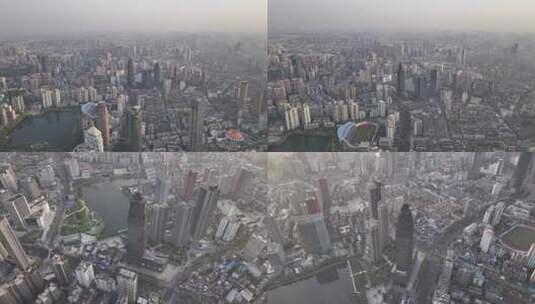 武汉临港大道街景航拍高清在线视频素材下载