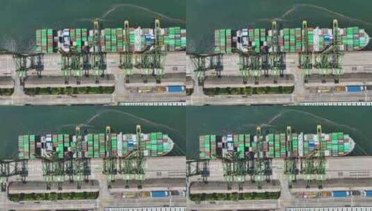 天津港码头航拍高清在线视频素材下载
