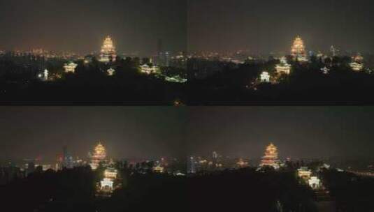 重庆鸿恩寺夜景航拍重庆夜景城市风光风景高清在线视频素材下载