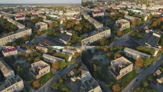 空中拍摄城市布罗迪。犹太教堂废墟。乌克兰高清在线视频素材下载