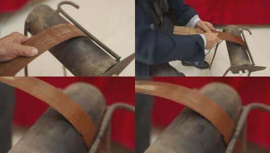 B新疆准噶尔手工匠人制作冬不拉4高清在线视频素材下载