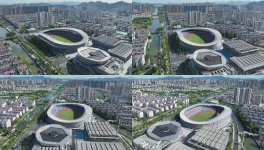 萧山体育中心杭州亚运会比赛场馆高清在线视频素材下载
