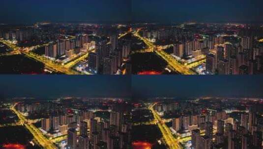 航拍城市夜景延时高清在线视频素材下载