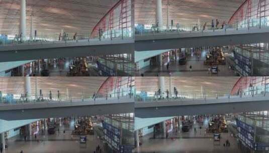 北京首都国际机场航站楼出发层高清在线视频素材下载