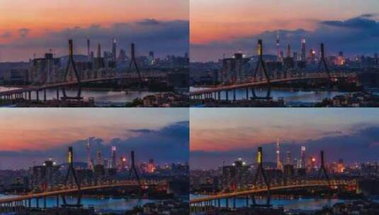 8K实拍广州番禺大桥夜景延时高清在线视频素材下载