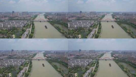 江苏宿迁城市风光京杭大运河桥梁交通城市高清在线视频素材下载