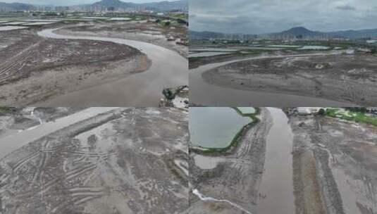 北岐滩涂航拍空镜高清在线视频素材下载