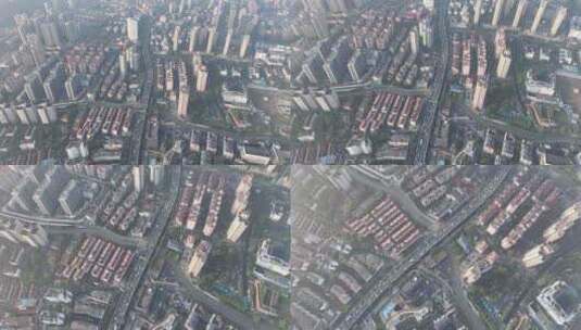 上海内环高架清晨早高峰航拍高清在线视频素材下载