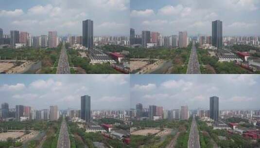 航拍广西柳州城市交通大道地标高楼高清在线视频素材下载