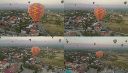土耳其黎明时的热气球飞行高清在线视频素材下载