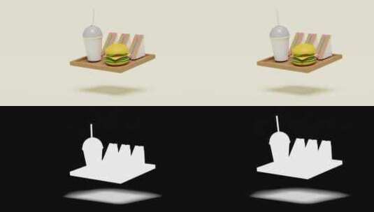 快餐汉堡和饮料的概念动画高清在线视频素材下载