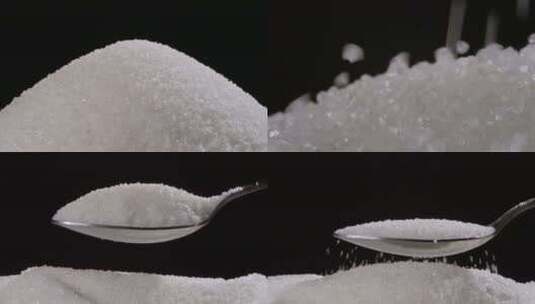 【微距】白砂糖 白糖高清在线视频素材下载