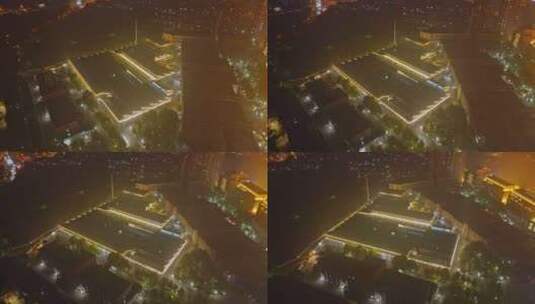 天津棉3创意街区夜景航拍高清在线视频素材下载