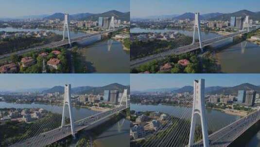 航拍福州淮安大桥景观高清在线视频素材下载