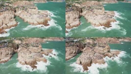 福州连江茭南平流尾地质公园航拍素材高清在线视频素材下载