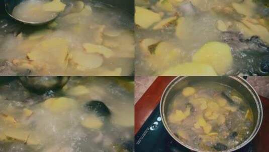 云南美食黄金煮鸡高清在线视频素材下载
