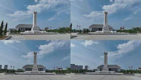 4K航拍鄂州烈士纪念园纪念碑城市地标华容区高清在线视频素材下载