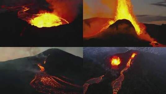 火山喷发熔岩高清在线视频素材下载