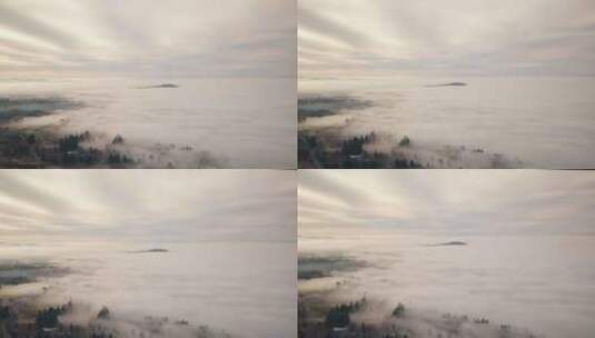 森林 山脉 云层  薄雾 云雾高清在线视频素材下载