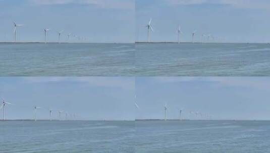 客船出海海上风力发电高清在线视频素材下载