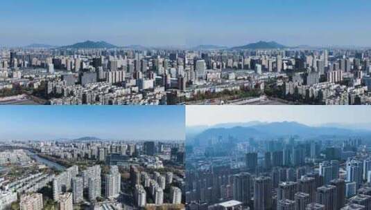 杭州城市楼房高楼大厦航拍高清在线视频素材下载