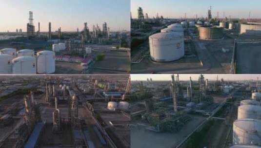 天津中石油储油罐炼油厂石油化工滨海新区高清在线视频素材下载