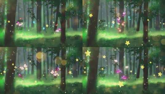 梦幻森林背景高清在线视频素材下载