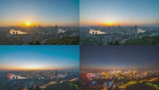 重庆城市日转夜延时高清在线视频素材下载