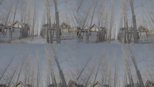 木屋冬季雪景外观高清在线视频素材下载