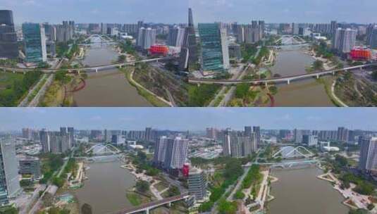 4K航拍广州南沙蕉门河2高清在线视频素材下载