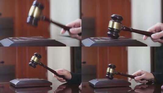 法院法官敲击法槌特写素材高清在线视频素材下载