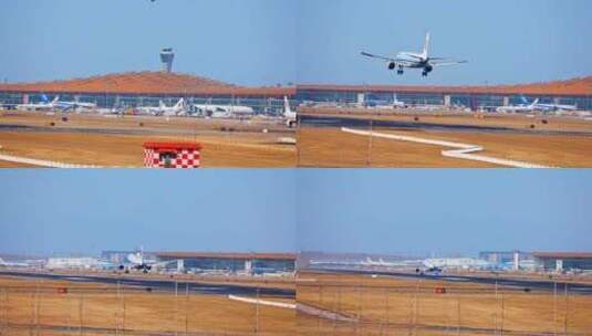 首都机场升格飞机降落（入画方式）高清在线视频素材下载