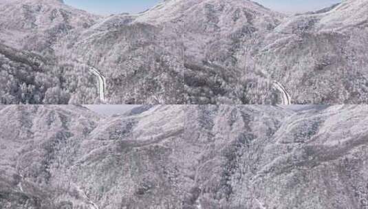 秦岭山脉冬季雪景高清在线视频素材下载