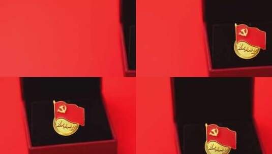 红色党徽坚持党的领导高清在线视频素材下载