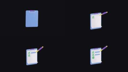 带有清单3d渲染动画的剪贴板。待办事项清高清在线视频素材下载