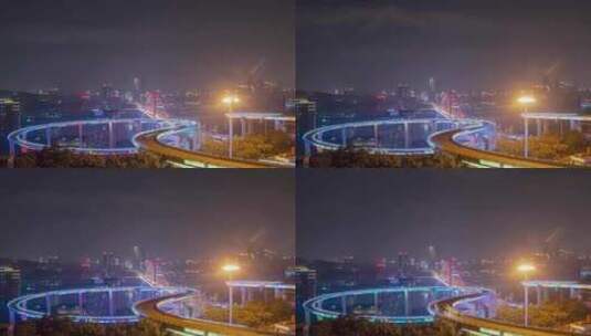 重庆菜园坝大桥夜景延时高清在线视频素材下载