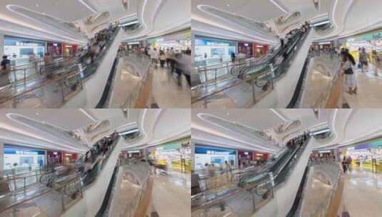 商场扶梯人流量8k延时高清在线视频素材下载