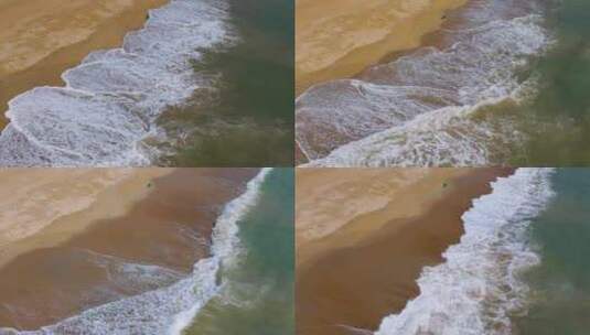 海岸线海滩海浪沙滩升格空镜高清在线视频素材下载