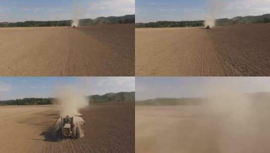 耕地机耕种土地高清在线视频素材下载