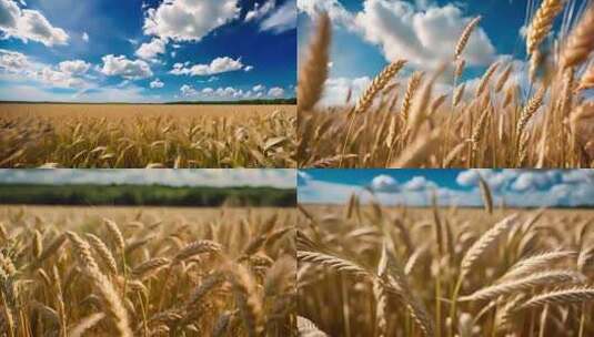 农业 夏天 金色 谷类植物 小麦高清在线视频素材下载